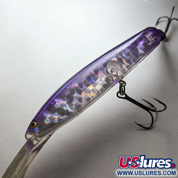 Vintage   Vintage Bill Norman Deep 2JD, 1/2oz Clear/Purple fishing lure #20882