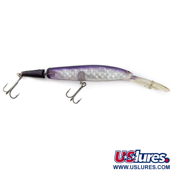 Vintage   Vintage Bill Norman Deep 2JD, 1/2oz Clear/Purple fishing lure #20882