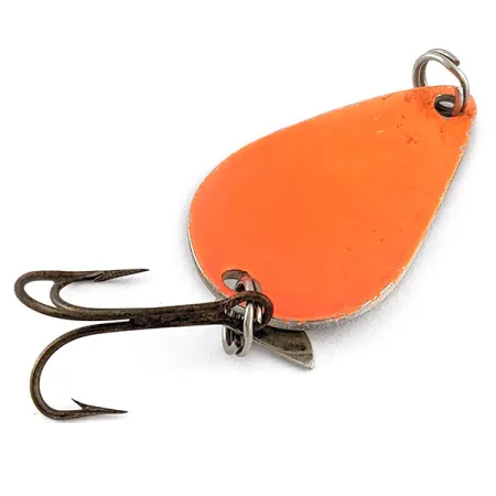 Vintage Acme K.O. Wobbler, 1/4oz nickel/orange fishing spoon #20886