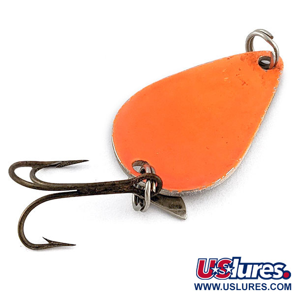 Vintage  Acme K.O. Wobbler, 1/4oz nickel/orange fishing spoon #20886