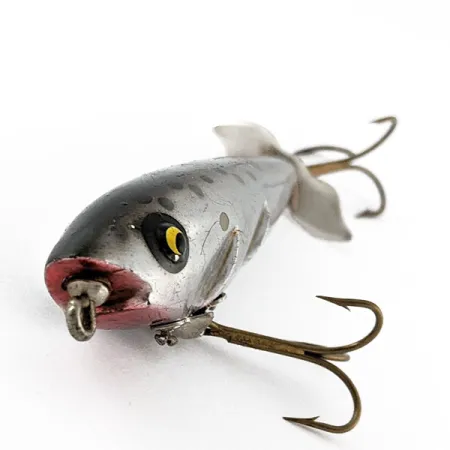 Vintage Luhr Jensen Rhoden Baby  Johnny Rattler Rattalur, 1/4oz chrome/black fishing lure #20889