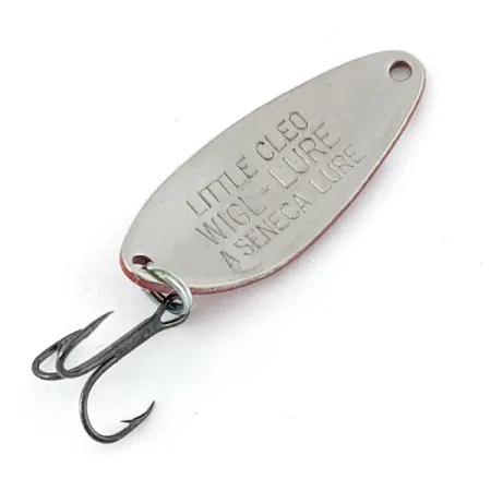 Vintage Seneca Little Cleo, 1/4oz red/white/nickel fishing spoon #20906
