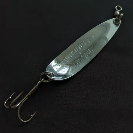 Vintage Luhr Jensen Krocodile #5, 3/4oz hammered nickel fishing spoon #20908