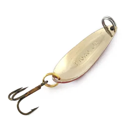 Vintage Acme Fiord Spoon Jr, 1/8oz red/white/gold fishing spoon #20910