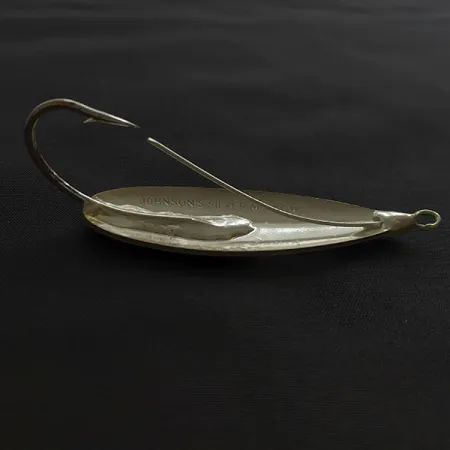 Vintage Johnson Silver Minnow, 2/5oz Fire tiger/nickel fishing spoon #20912
