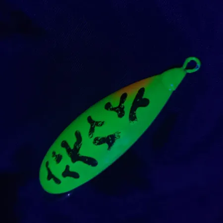 Vintage Johnson Silver Minnow, 2/5oz Fire tiger/nickel fishing spoon #20912