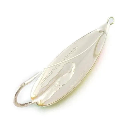 Vintage Johnson Silver Minnow, 2/5oz Fire tiger/nickel fishing spoon #20912