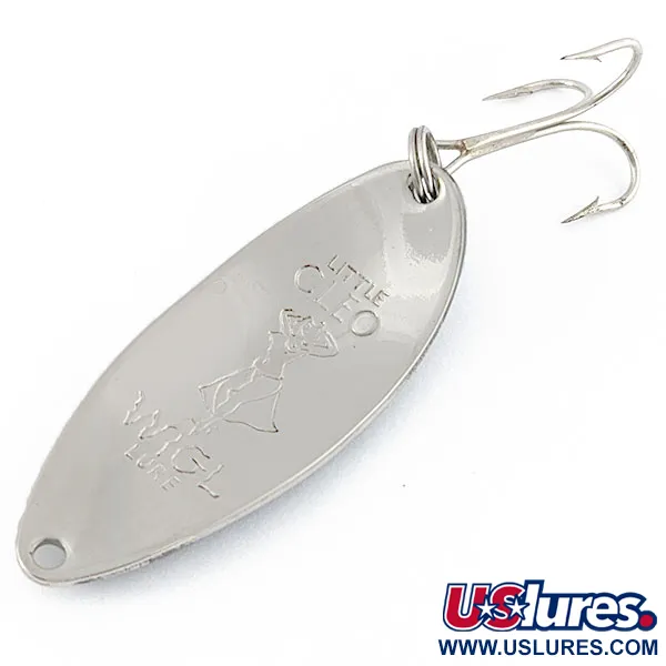 Vintage  Seneca Little Cleo (Hula Girl), 1/2oz nickel/blue fishing spoon #20915