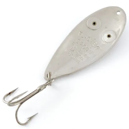 Vintage Paul Bunyan Flash eye spoon, 3/5oz nickel/red eyes fishing spoon #20928