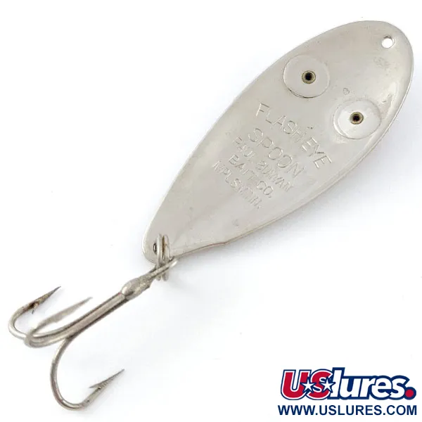 Vintage   Paul Bunyan Flash eye spoon, 3/5oz nickel/red eyes fishing spoon #20928