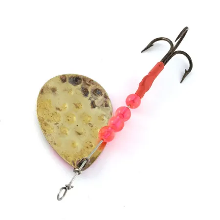 Vintage Luhr Jensen Spinner Glow, 2/5oz white pink Glow - glows in the dark spinning lure #20930