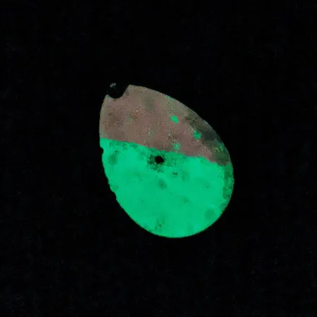 Vintage Luhr Jensen Spinner Glow, 2/5oz white pink Glow - glows in the dark spinning lure #20930