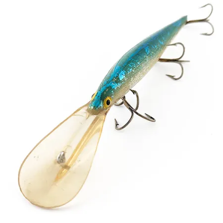 Vintage Bill Norman Deep Shiner Minnow, 2/5oz silver/blue fishing lure #20934