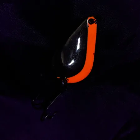 Vintage Acme K.O. Wobbler UV, 1/2oz gold/orange UV fishing spoon #20945