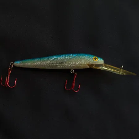 Vintage Bill Norman Deep Shiner Minnow, 1/3oz Blue fishing lure #20963