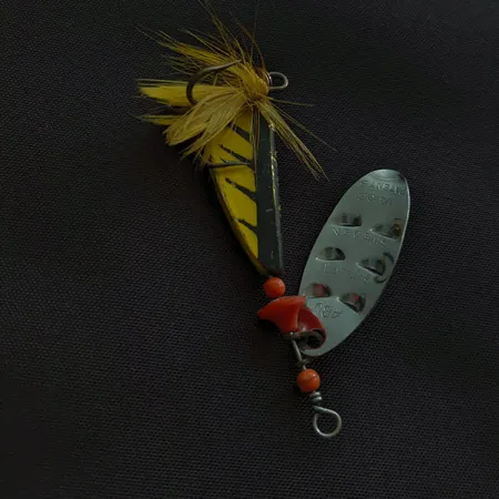 Vintage Abu Garcia Abu Hi-Fi, 1/4oz nickel/yellow spinning lure #20980
