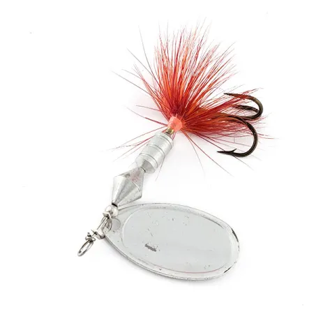 Vintage Yakima Bait Worden's Sonic Rooster Tail, 1/4oz nickel/red spinning lure #20981