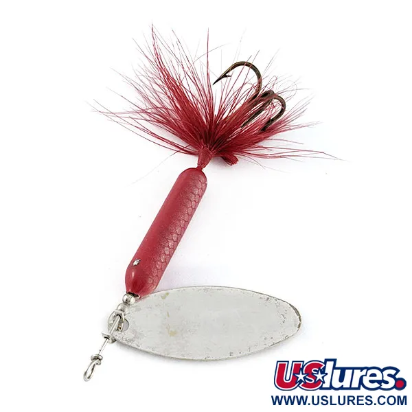 Vintage  Yakima Bait Worden’s Original Rooster Tail, 2/5oz silver/red spinning lure #20984