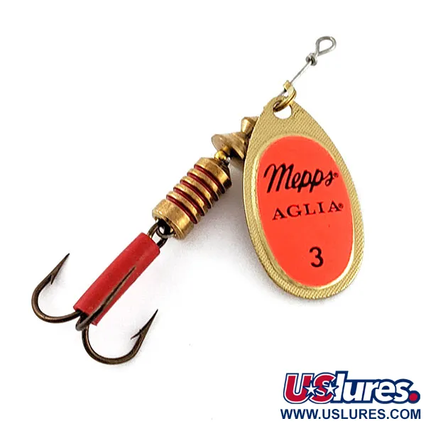 Vintage   Mepps Aglia 3, 1/4oz gold/red spinning lure #20986