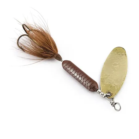 Vintage Yakima Bait Worden’s Original Rooster Tail 4, 1/4oz gold/brown spinning lure #20989