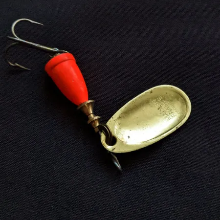 Vintage Blue Fox Super Vibrax 2, 3/16oz gold/hot pink UV spinning lure #20998