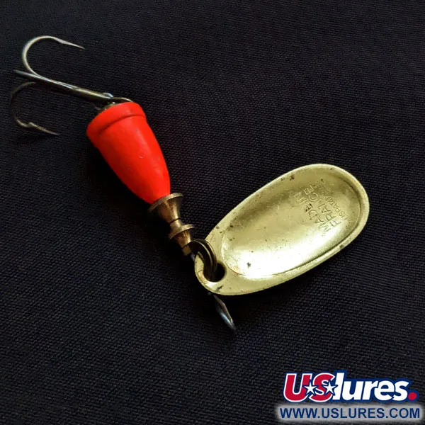 Vintage   Blue Fox Super Vibrax 2, 3/16oz gold/hot pink UV spinning lure #20998