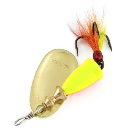 Vintage Blue Fox Super Vibrax 2 Foxtail UV, 3/16oz Fire tiger UV spinning lure #20999