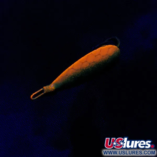 Vintage   Johnson Silver Minnow, 3/64oz nickel/orange/green fishing spoon #21014