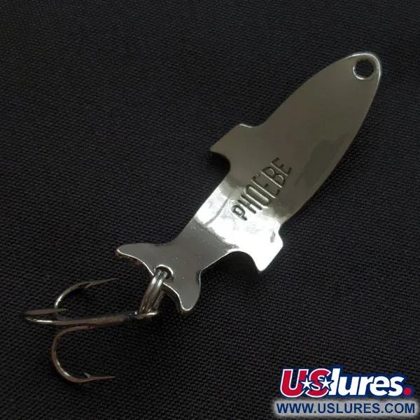 Vintage Acme Phoebe, 1/8oz nickel/orange fishing spoon #21029