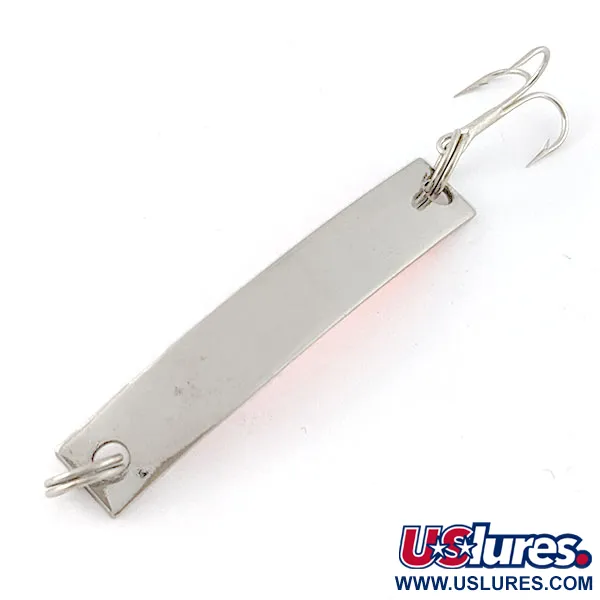 Vintage Yakima Bait Skiny-miny, 1/8oz nickel/orange fishing spoon #21032