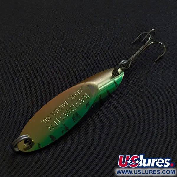 Vintage Acme Kastmaster, 3/8oz Fire tiger fishing spoon #21037