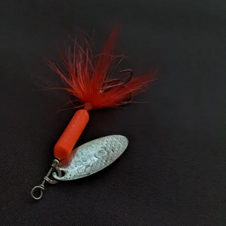 Vintage Yakima Bait Worden’s Original Rooster Tail 3 UV, 3/16oz silver/red UV spinning lure #21050