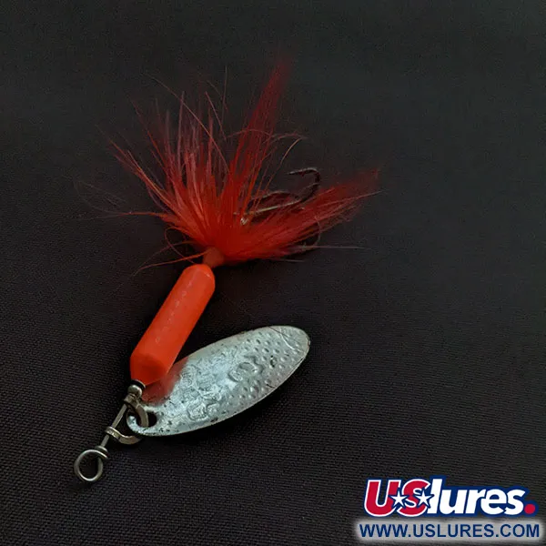Vintage  Yakima Bait Worden’s Original Rooster Tail 3 UV, 3/16oz silver/red UV spinning lure #21050