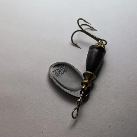 Vintage Blue Fox Super Vibrax 1, 1/8oz black spinning lure #21060