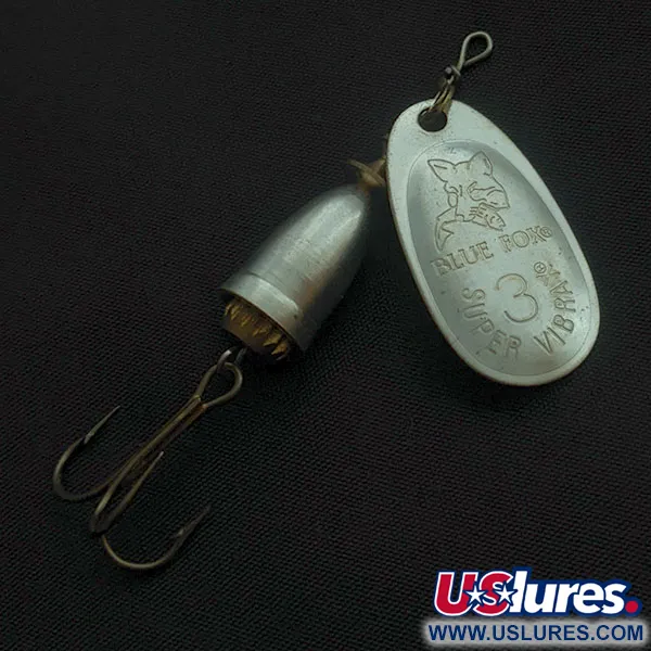 Vintage   Blue Fox Super Vibrax 3, 1/4oz silver spinning lure #21072