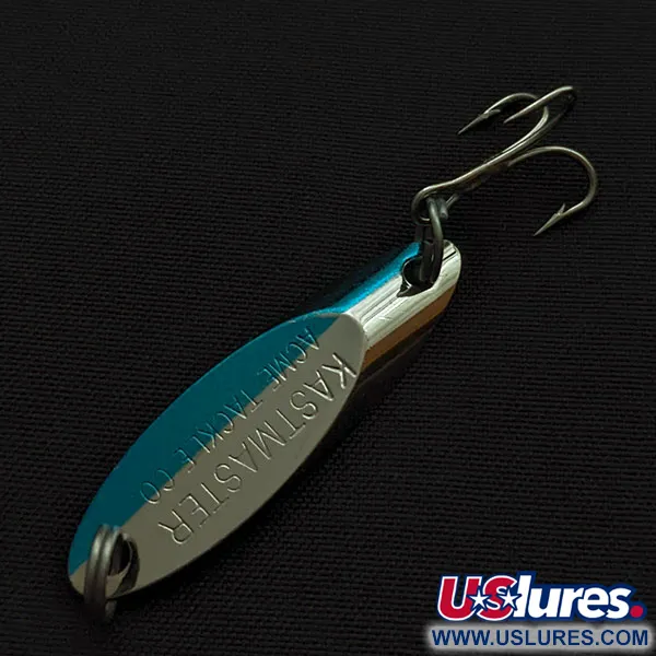 Vintage Acme Kastmaster, 3/8oz nickel/blue fishing spoon #21074