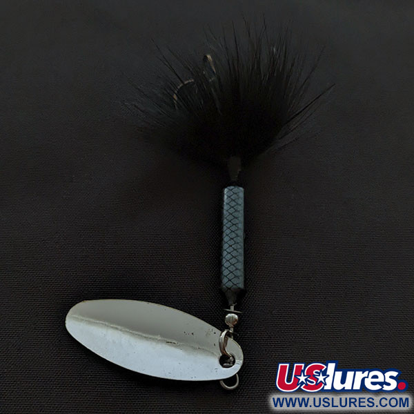 Vintage  Yakima Bait Worden’s Original Rooster Tail, 1/4oz silver/black spinning lure #21088