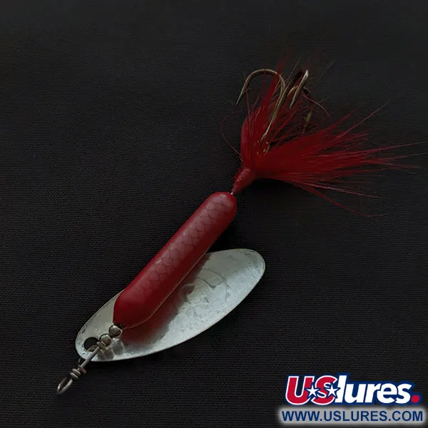 Vintage  Yakima Bait Worden’s Original Rooster Tail, 2/5oz silver/red spinning lure #21089