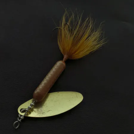 Vintage Yakima Bait Worden’s Original Rooster Tail, 2/5oz gold/brown spinning lure #21099