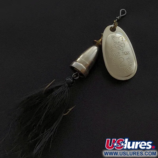 Vintage   Blue Fox Super Vibrax 2 Foxtail, 3/16oz silver spinning lure #21101