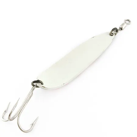 Vintage Luhr Jensen Krocodile #5, 1oz white/orange UV fishing spoon #21107