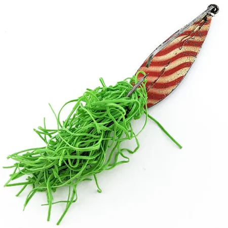 Vintage Fred Arbogast Hawaiian #3, 3/5oz perch fishing spoon #21110