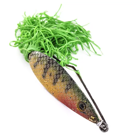 Vintage Fred Arbogast Hawaiian #3, 3/5oz perch fishing spoon #21110