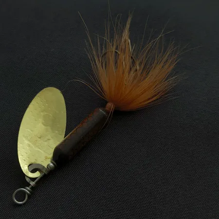 Vintage Yakima Bait Worden’s Original Rooster Tail 3, 3/16oz gold/brown spinning lure #21115