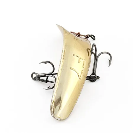 Vintage Yakima Bait Worden Flatfish F7, 1/8oz gold fishing lure #21121