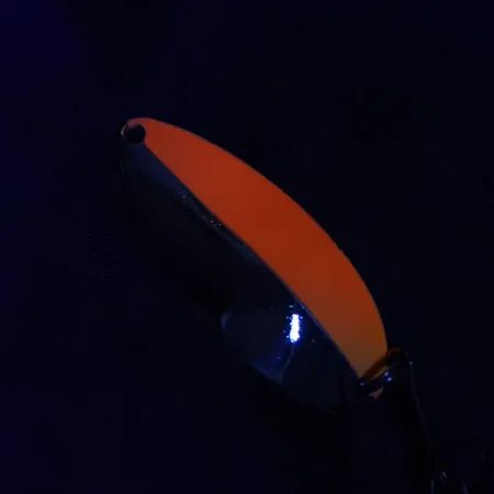 Vintage Acme Little Cleo, 2/5oz nickel/orange fishing spoon #21161