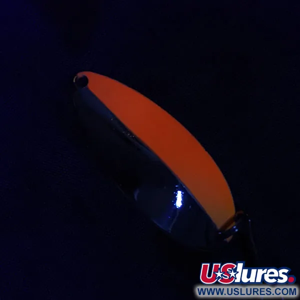 Vintage Acme Little Cleo, 2/5oz nickel/orange fishing spoon #21161