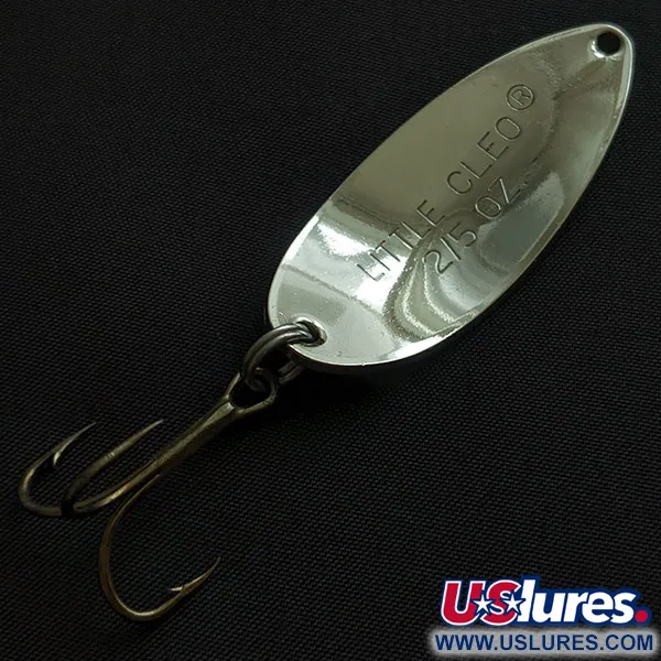 Vintage Acme Little Cleo, 2/5oz nickel/orange fishing spoon #21161
