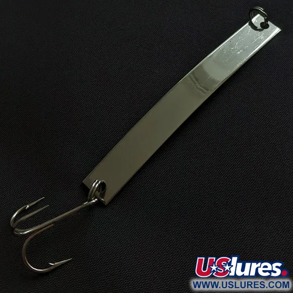 Vintage Yakima Bait Skiny-miny, 1/4oz nickel/orange UV fishing spoon #21164