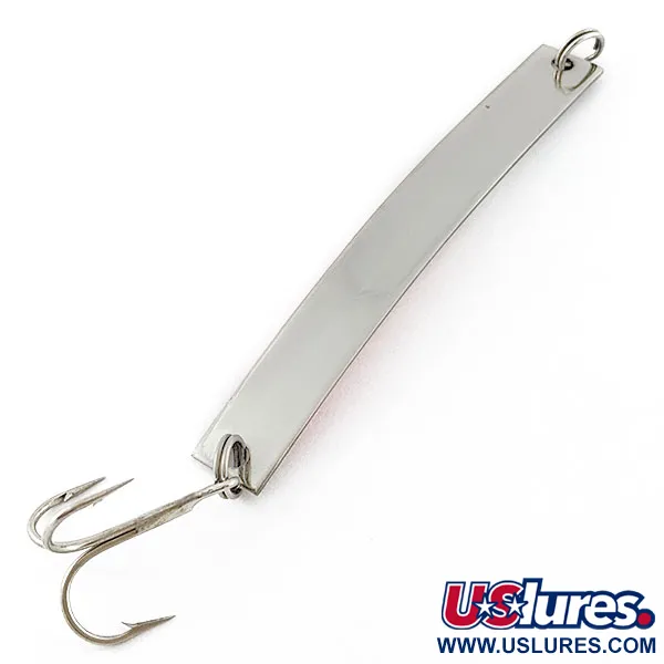 Vintage Yakima Bait Skiny-miny, 1/4oz nickel/orange UV fishing spoon #21164